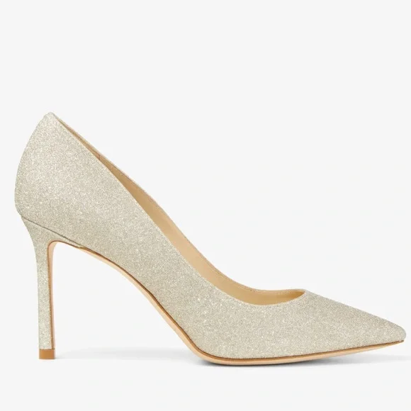 Jimmy Choo Romy 85 SIZE 39.5 Glitter Pointy Toe Pumps - Picture 4 of 9